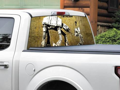 AT AT Walker AT ST Funny Star Wars Rear Window Decal Sticker Pick-up Truck SUV Car any size