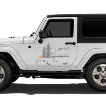 Mountain Forest Landscape Door Vinyl Sticker Decal for Jeep Wrangler Rubicon Sahara_2