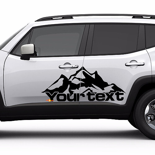 Mountains Style Lettering Door Side Vinyl Decal Sticker for Jeep Renegade