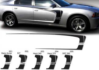 Dodge Charger C Stripe Hemi RT 345 370 392 Decal Sticker Complete Graphics Kit fits to models 2011-2014