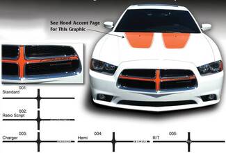 Dodge Charger Grill Cross Hair Hemi Decal Sticker Complete Graphics Kit fits to models 2011-2014