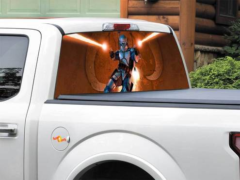 Star Wars Bounty Hunter Jango Fett Rear Window Decal Sticker Pick-up Truck SUV Car any size