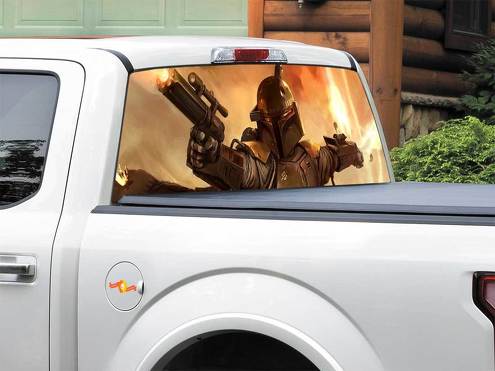 Boba Fett Bounty Hunter Star Wars Rear Window Decal Sticker Pick-up Truck SUV Car any size