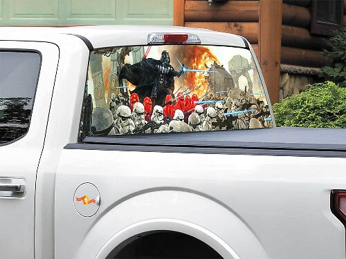 Darth Vader Empire Forces Rear Window Vinyl Decal for Pickup Truck SUV