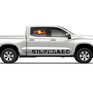 2 SILVERADO Rocker panel door runner decal Fits: Chevy Silverado 4 door trucks
