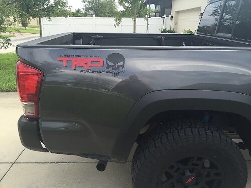 TRD Punisher Edition Bed Side Vinyl Decals Kit for Toyota Truck