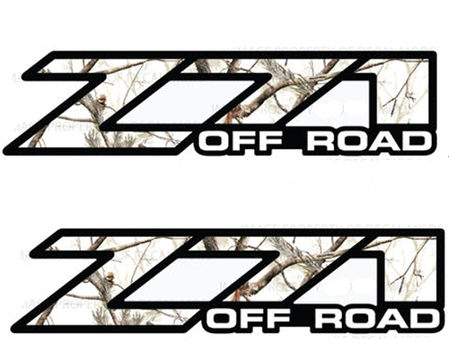 2 Chevy Silverado Z71 Off Road decals Realtree AP Snow Camo stickers 1500