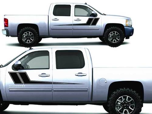 Chevrolet Silverado Truck 1500/2500/3500 RALLY STRIPE Graphic decals stickers fits models 2008-2013