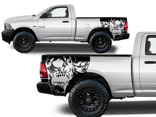 Dodge Ram Truck 1500/2500 two SKULL Graphic decals stickers fits models 2009-2014