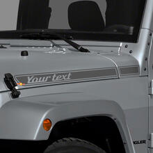 Custom Text Outline Stripes Hood Vinyl Decal Sticker for Jeep Wrangler_2