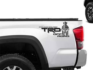 Toyota Racing Development TRD Spartan helmet in US flag edition 4X4 bed side Graphic decals stickers 2