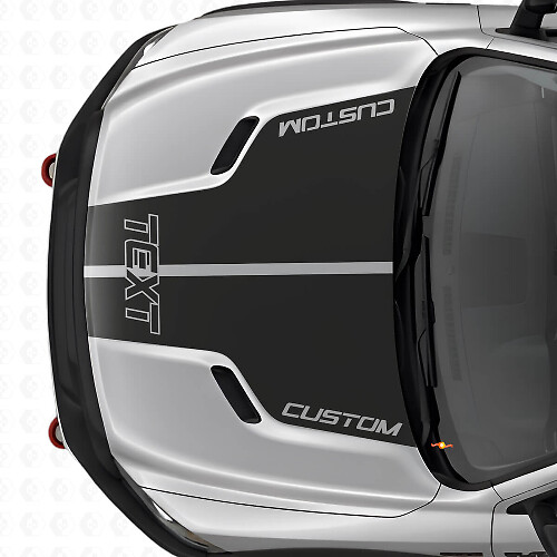 Double Custom Hood Stripes Vinyl Decal Kit for Dodge Ram 