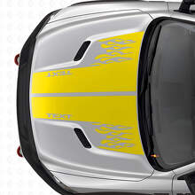 Custom Flames Style Hood Dual Stripes Vinyl Decal for Dodge Ram_6