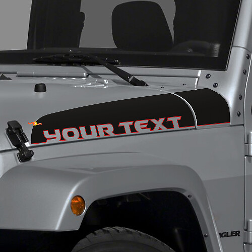 Lettering Stripe Bonnet Vinyl Decal Sticker for Jeep Wrangler JK Unlimited