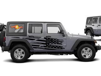 AMERICAN US flag Theme splash Stars Graphic Decal for Jeep Wrangler Unlimited JK 4 Door
