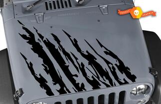 Jeep Warrior Hood Vinyl Decal Set for Jeep Wrangler, Vehicles, Custom Graphics