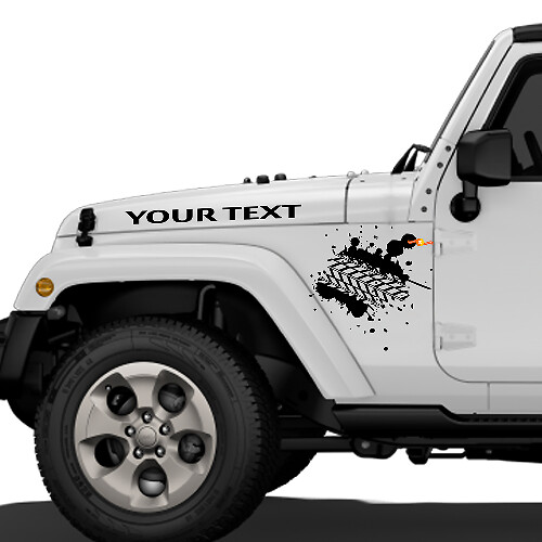 Mud Tire Tracks Jeep Vinyl Decal Hood  Rubicon Renegade Sticker Car Truck Vehicle kit