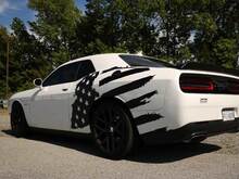 US USA flag distressed side Sticker Decal fits to Ford Mustang Dodge Charger Chevy Camaro
 2