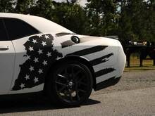 US USA flag distressed side Sticker Decal fits to Ford Mustang Dodge Charger Chevy Camaro
 3