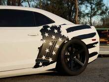 US USA flag distressed side Sticker Decal fits to Ford Mustang Dodge Charger Chevy Camaro
 4