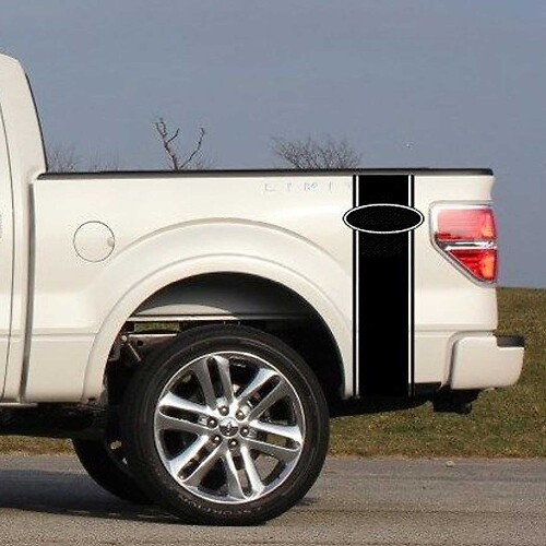 Straight Stripe Rear Side Vinyl Decal Kit for Muscle Car F-250 Super Duty