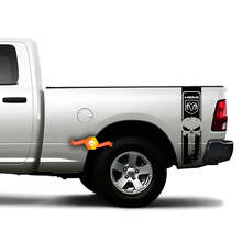 Punisher Skull Hemi Style Bedside Stripes Vinyl Decal for Dodge Ram 1500-3500 _4