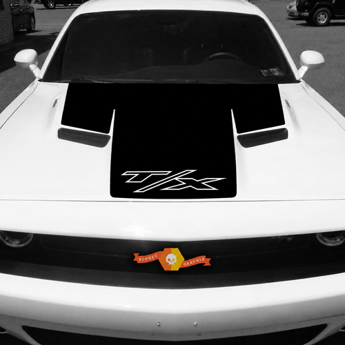 T/X Blackout Stripe Hood Vinyl Decal Sticker for Dodge Challenger 2015-2017
