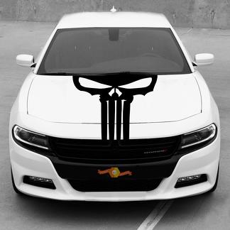 Dodge Charger Hood Blackout Punisher Skull Decal Stripe 2015-2020