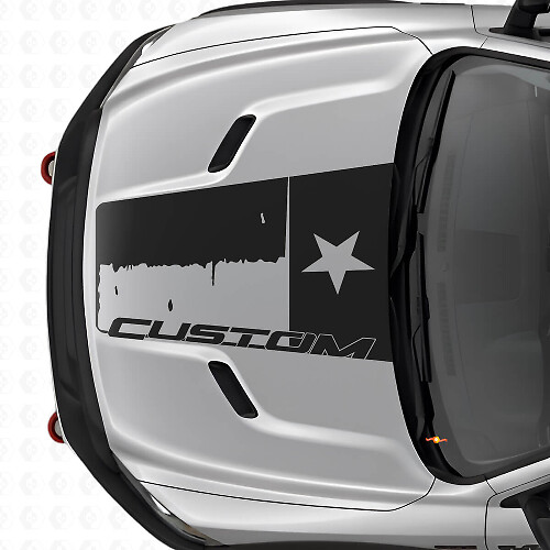 Distressed Custom Texas Flag Hood Vinyl Decal for Dodge Ram 2015-2017