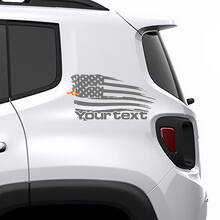 Distressed American Flag Rear Side Vinyl Decal for Jeep Renegade_2