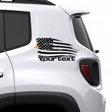 Distressed American Flag Rear Side Vinyl Decal for Jeep Renegade_3