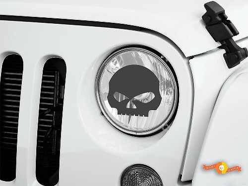 Skull Headlight Vinyl Decal Set for Jeep Wrangler