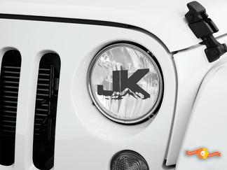 JK Jeep Wrangler Rubicon Decal Graphic Headlight Etched Glass Vinyl
