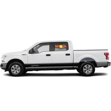 Black Rocker Stripes with F-150 Logo Sticker Decal for Ford F150
 2
