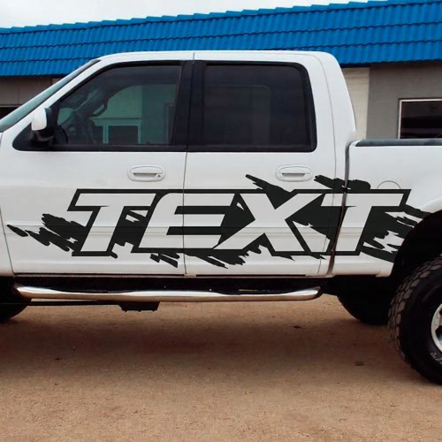 TEXT Splash Grunge Graphics Side Vinyl Decal Sticker for Ford F-150