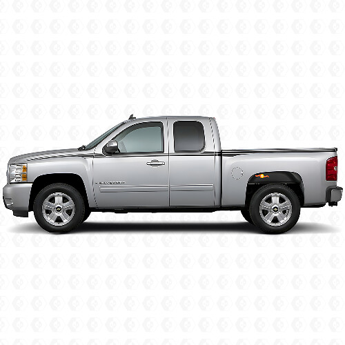 Decorated Side Stripes Vinyl Decal Kit for Chevy Silverado 2006-2013