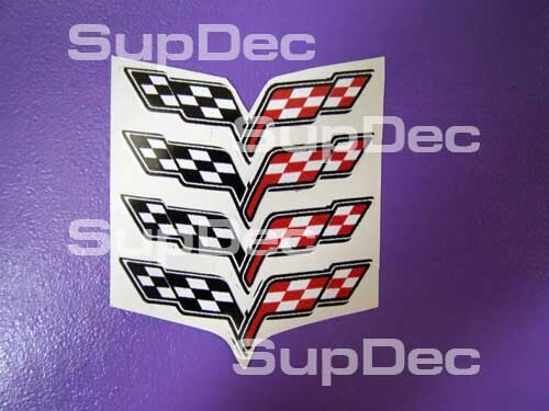 Wheel Center Cap Stickers Decals Set of 4 for Chevrolet Corvette C6