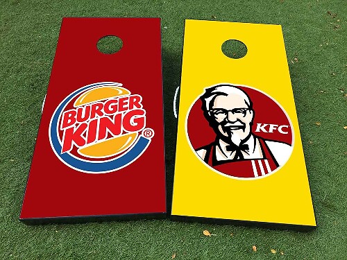Burger King and KFC Cornhole Board Vinyl Wrap Decal Set