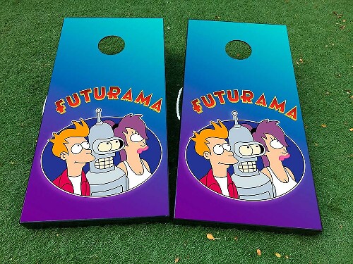 Futurama Cornhole Board Vinyl Wrap Decal Set