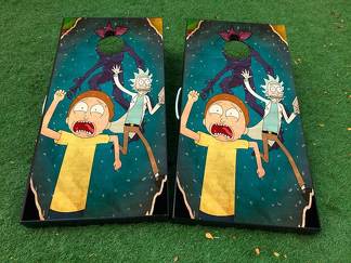 Rick and Morty 2 Cornhole Board Game Decal VINYL WRAPS with LAMINATED