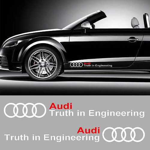 Truth in Engineering and Audi Logo Side Vinyl Decal Sticker for Audi TT RS