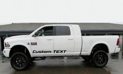 Custom TEXT Lettering Rocker Panel Vinyl Decal Sticker for RAM 2500