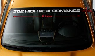 302 HIGH PERFORMANCE FORD Premium Windshield Banner Vinyl Decal Sticker