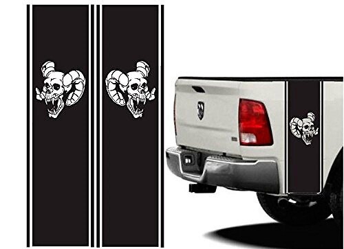 Truck Bed or Car Skull Stripe Vinyl Decal Sticker Wrap 2 for Dodge Ram Turbo