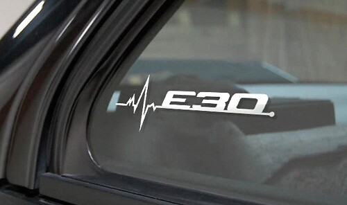 BMW E30 is in my Blood window sticker decals graphic
