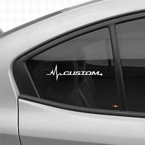  Custom Text Heartbeat Style Window Vinyl Decal Kit for Suba Cars_1