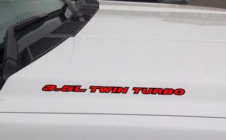 3.5L TWIN TURBO Hood Vinyl Decal Sticker: Ford F150 Mustang EcoBoost V6 (Outline)