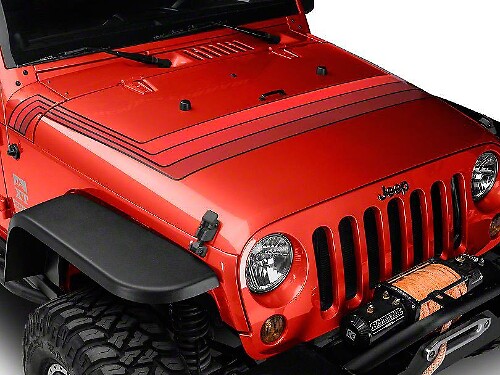 Retro Style Hood Stripes Vinyl Decal for Jeep Wrangler JK