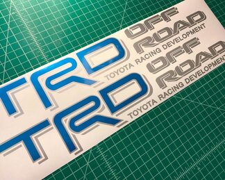 Toyota TRD 4X4 Off Road Tacoma Tundra Truck Decals Stickers Bright Blue Metallic