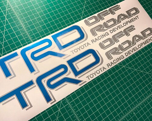 Toyota TRD 4X4 Off Road Tacoma Tundra Truck Decals Stickers Bright Blue Metallic